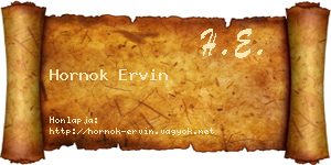Hornok Ervin névjegykártya
