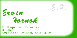 ervin hornok business card